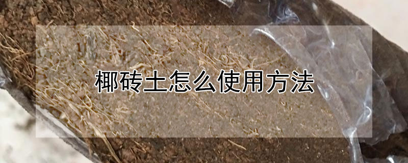 椰砖土怎么使用方法