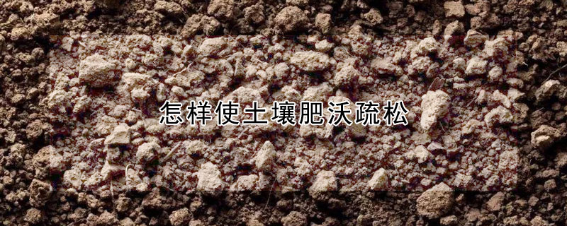 怎样使土壤肥沃疏松