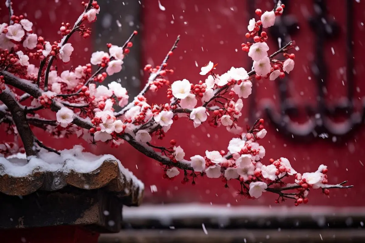 梅花冬日开花魔法:寒冷环境下的生长奇迹,解析其开花习性的科学原理